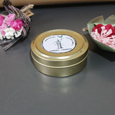 شمع قوطی فلزی دربدار.گهای ریز بهاری.شاین شده با رنگ اکرلیک.معطر و دلنشین.مناسب مسافرت و هدیه