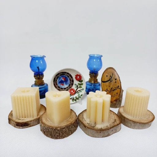 شمع های ستونی/استوانهای .دستساز ،معطر و دیرسوز در۶ طرح متفاوت(مدل شیاردار و قلب)رنگبندی مختلف